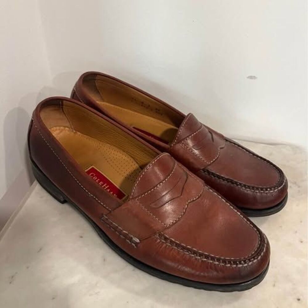 Cole Haan Brown Leather Penny Loafers – Men’s 11 D